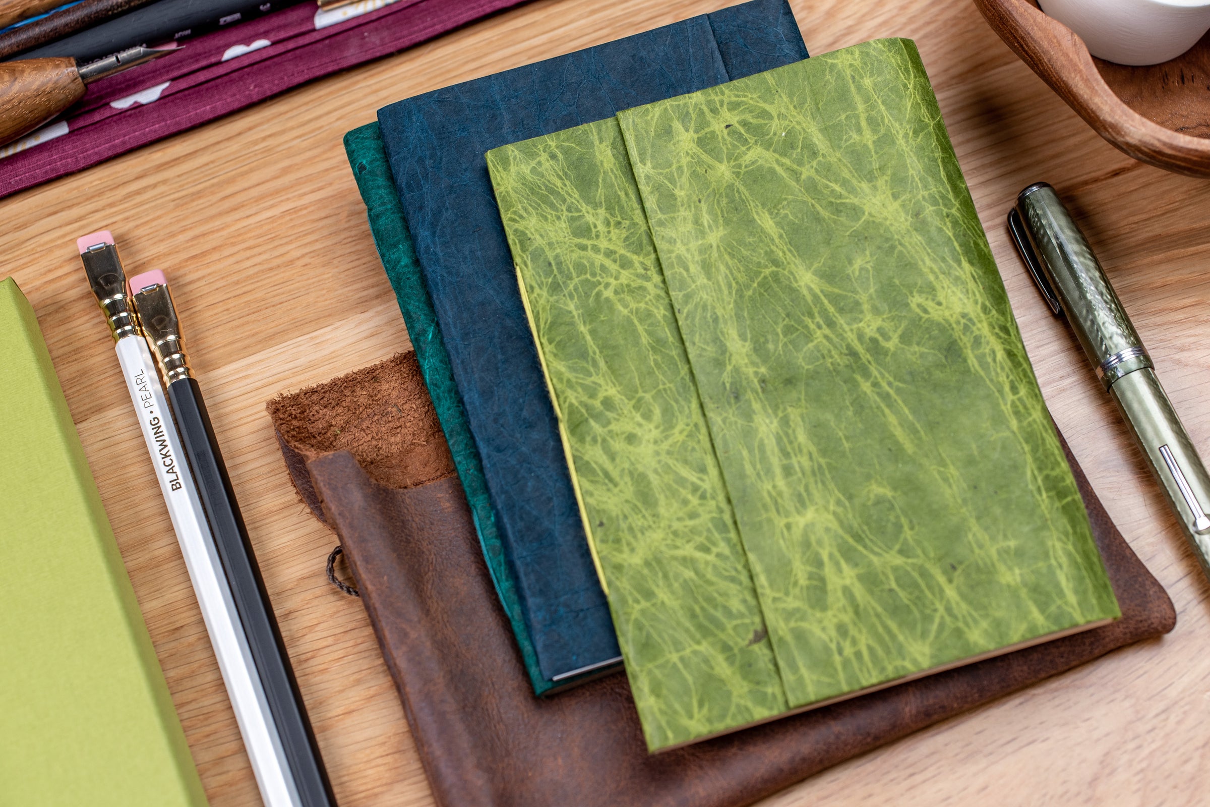 Handmade Leather Notebook Pouch Cool Tones St Louis Art Supply handmade-leather-notebook-pouch-cool-tones-st-louis-art-supply