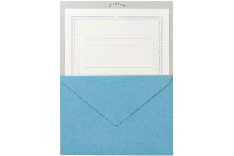 Letterpress stationery, blue/frame