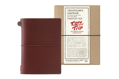 Traveler's Notebook Starter Set, Passport Size, Limited Edition Red Leather