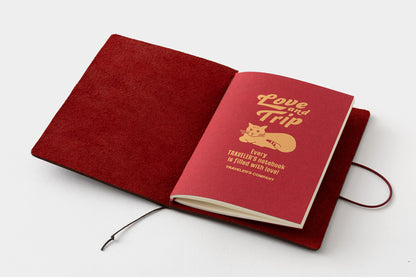Traveler's Notebook Starter Set, Passport Size, Limited Edition Red Leather