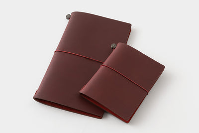 Traveler's Notebook Starter Set, Passport Size, Limited Edition Red Leather