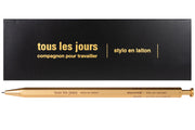 "Tous les jours" Brass Rollerball Pen, Gold