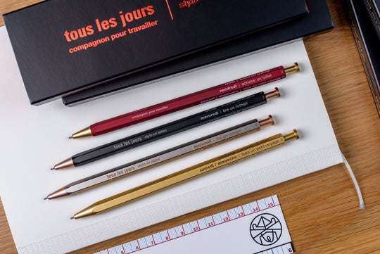 "Tous les jours" Brass Rollerball Pen, Gold