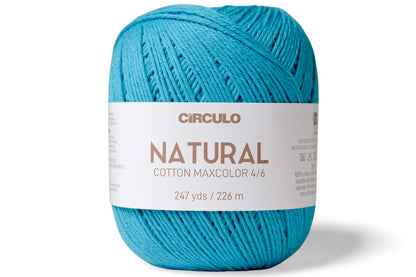 Natural Cotton Maxcolor 4/6 Yarn, #2194 Turquoise
