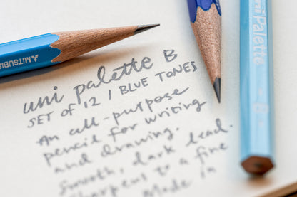 Uni Palette Pencils, B, Box of 12 (Blue Tones)