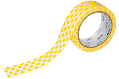 mt Washi Tape, 15 mm, Yellow Dots