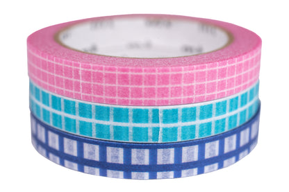 mt Washi Tape, Slim Set of 3, Grids