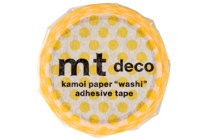 mt Washi Tape, 15 mm, Yellow Dots