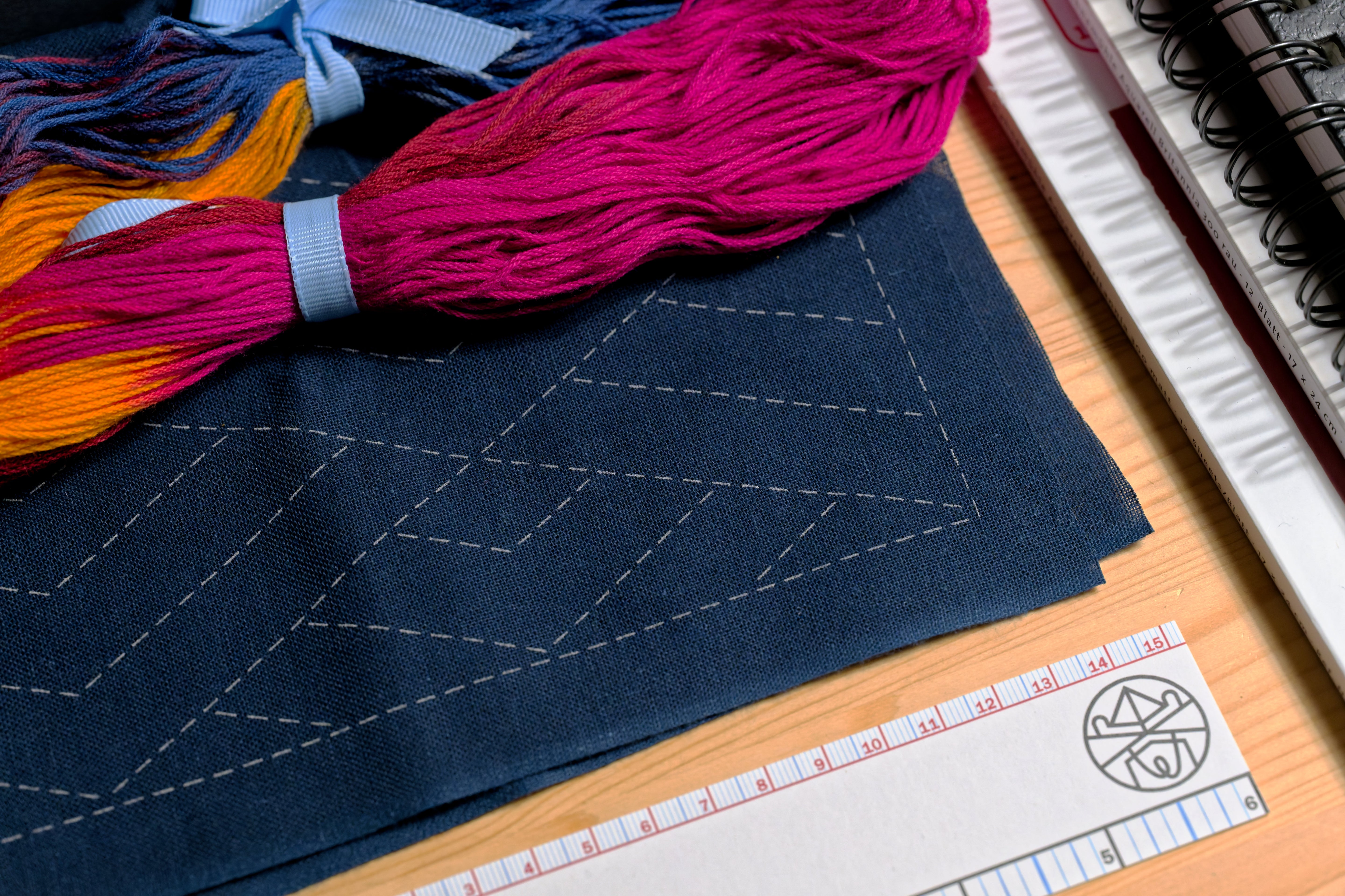 XL Hand-Dyed Sashiko Skein, #207 Bonfire