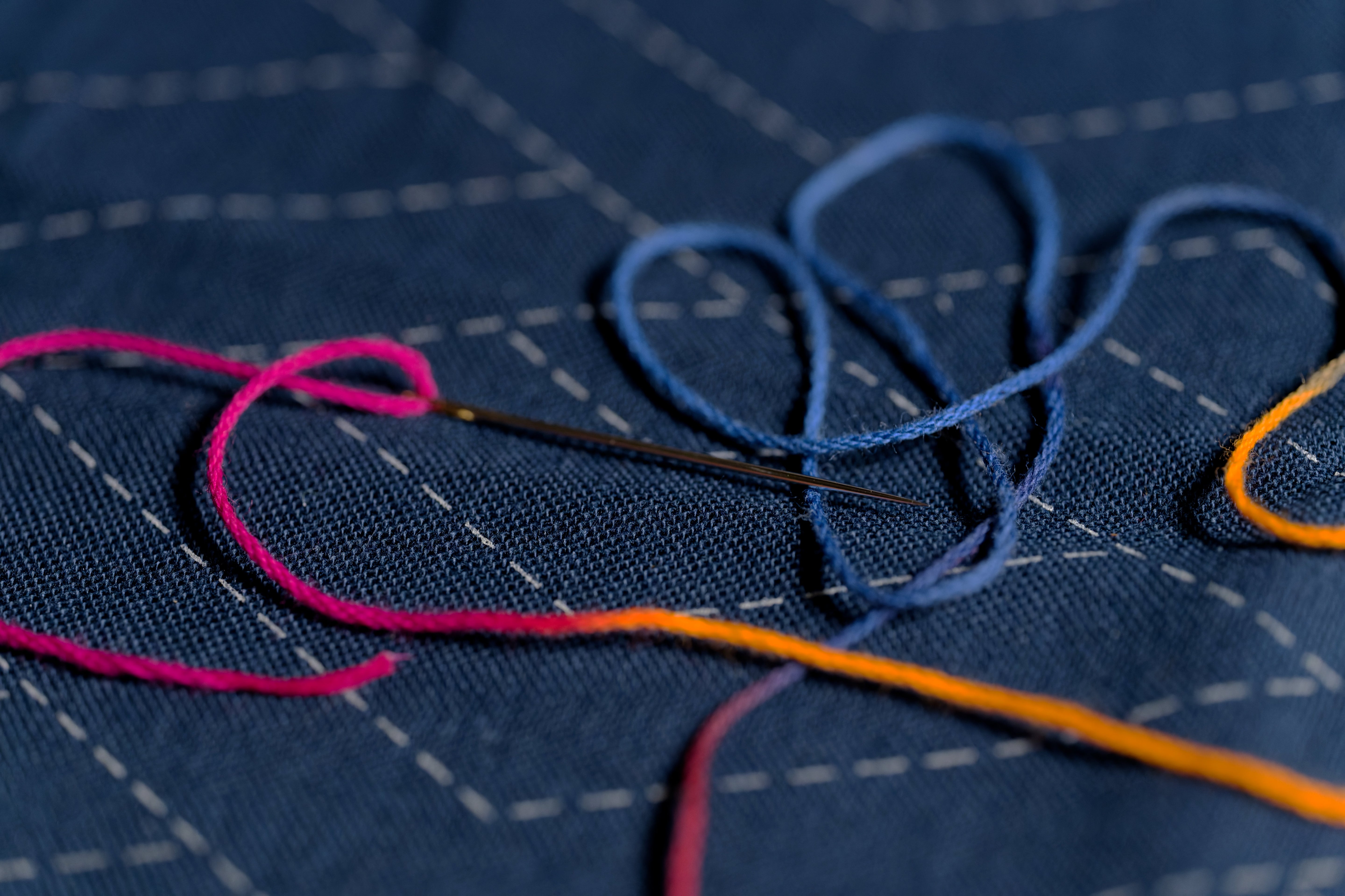 XL Hand-Dyed Sashiko Skein, #207 Bonfire