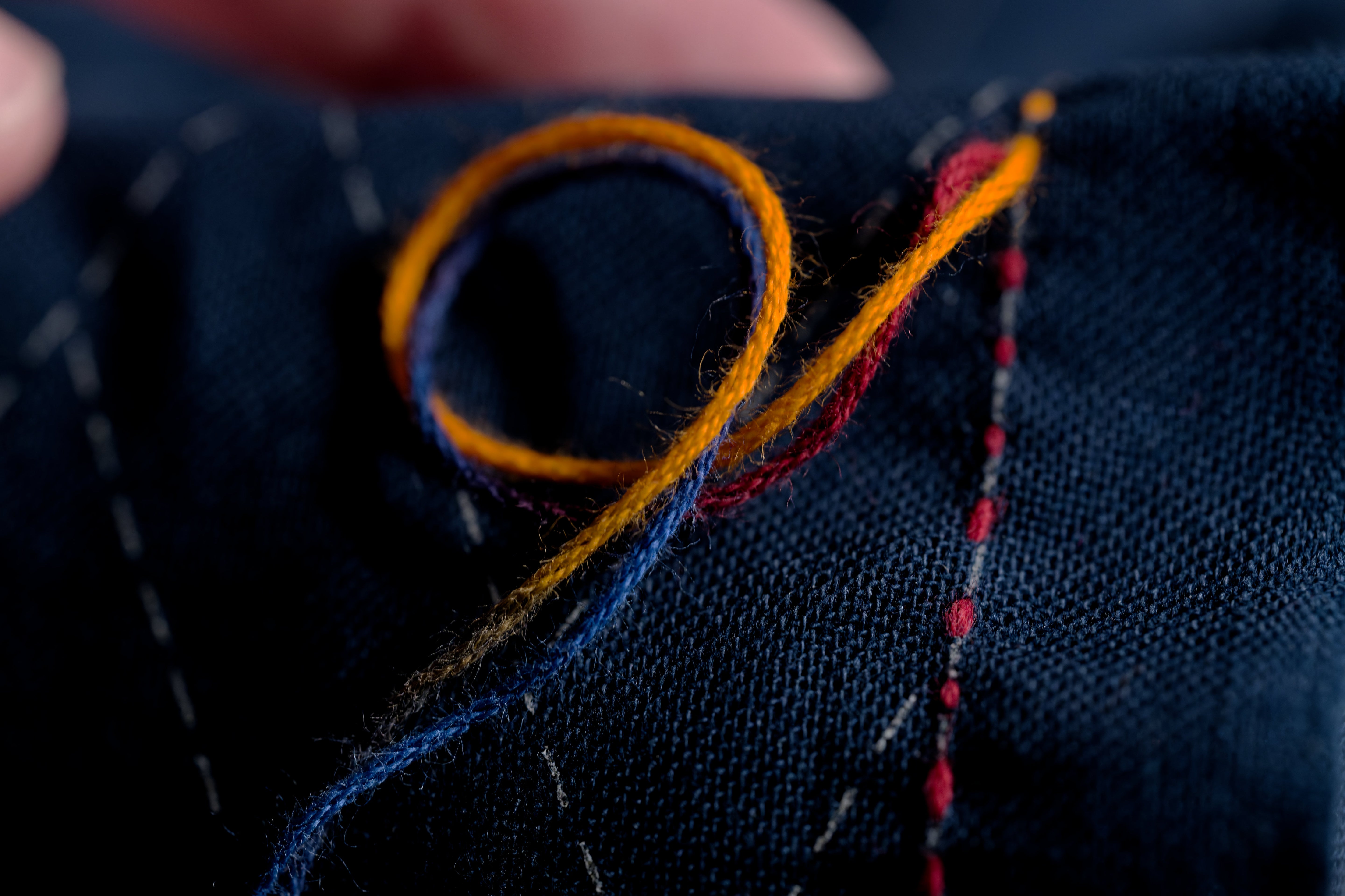 XL Hand-Dyed Sashiko Skein, #207 Bonfire