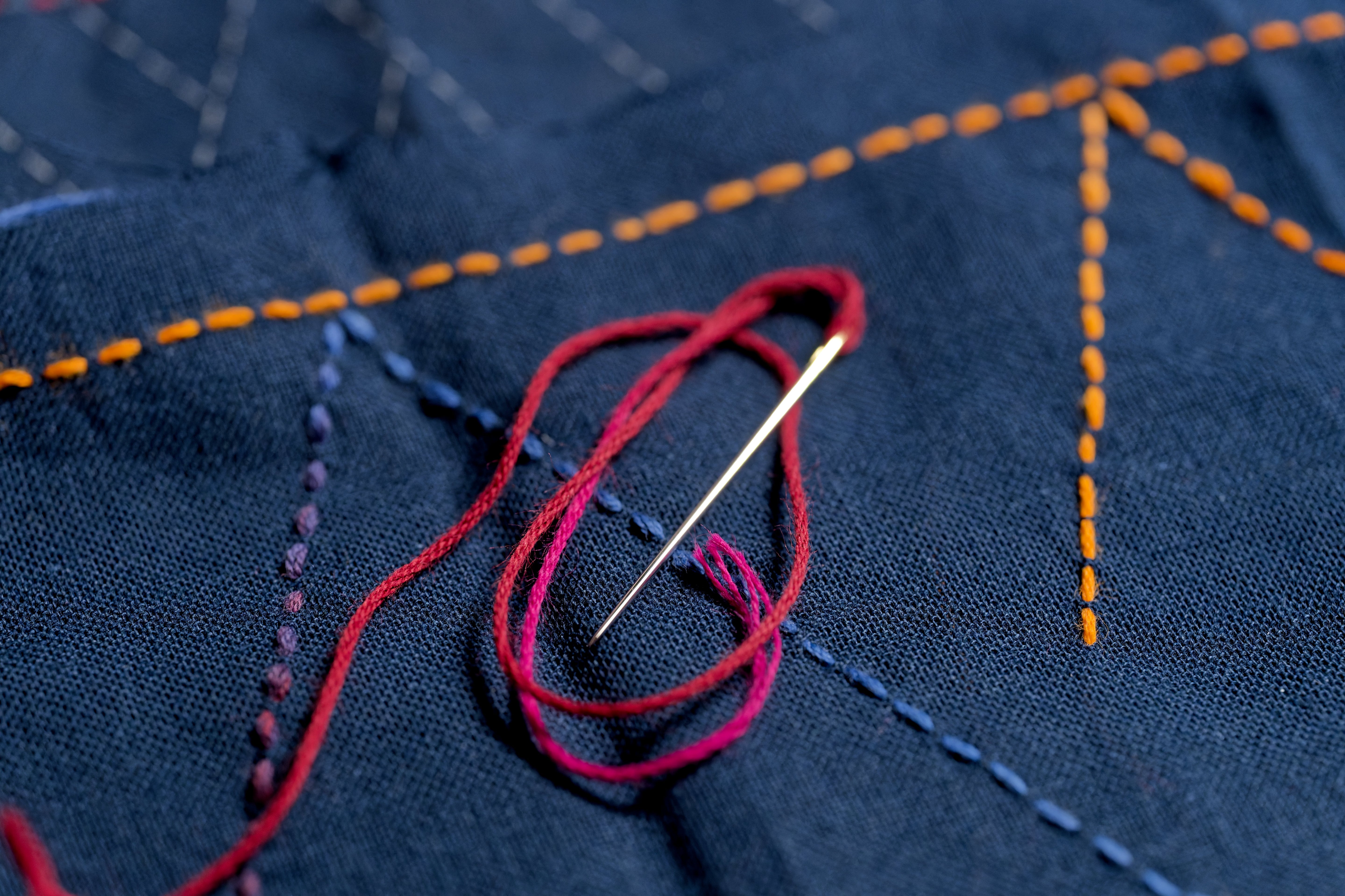 XL Hand-Dyed Sashiko Skein, #207 Bonfire