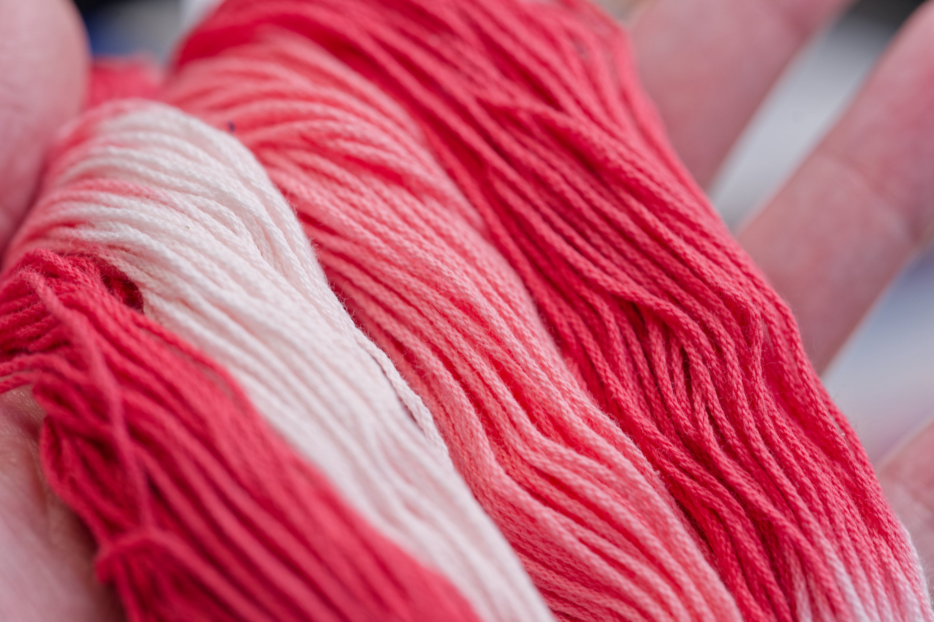 XL Hand-Dyed Sashiko Skein, #203 Rose Garden