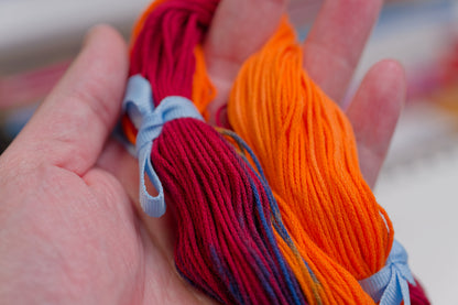 XL Hand-Dyed Sashiko Skein, #207 Bonfire