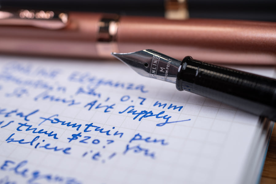 Eleganza Fountain Pen, Black Grid