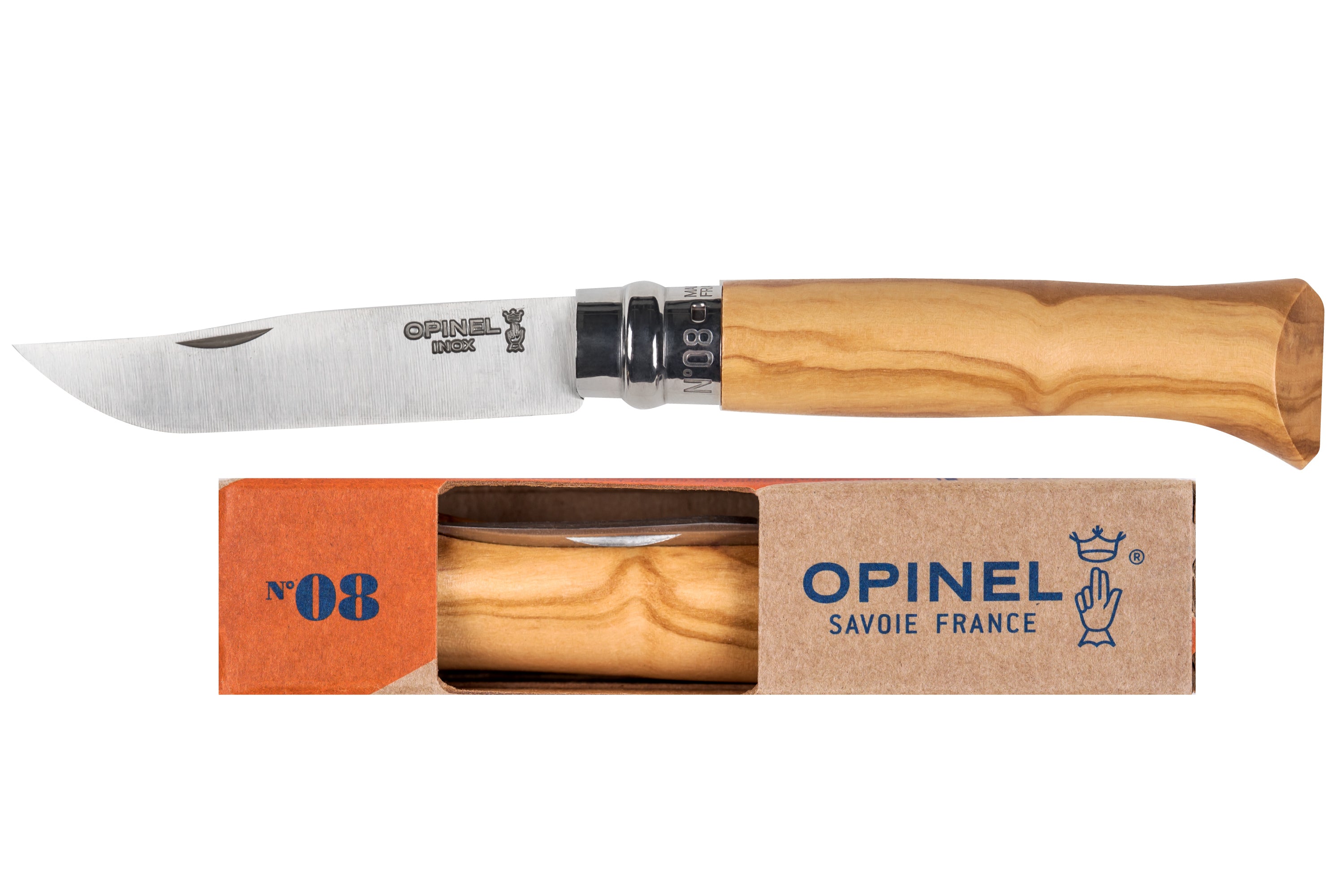 Opinel No. 06 Stainless Folding Knife, Olive Wood – St. Louis Art