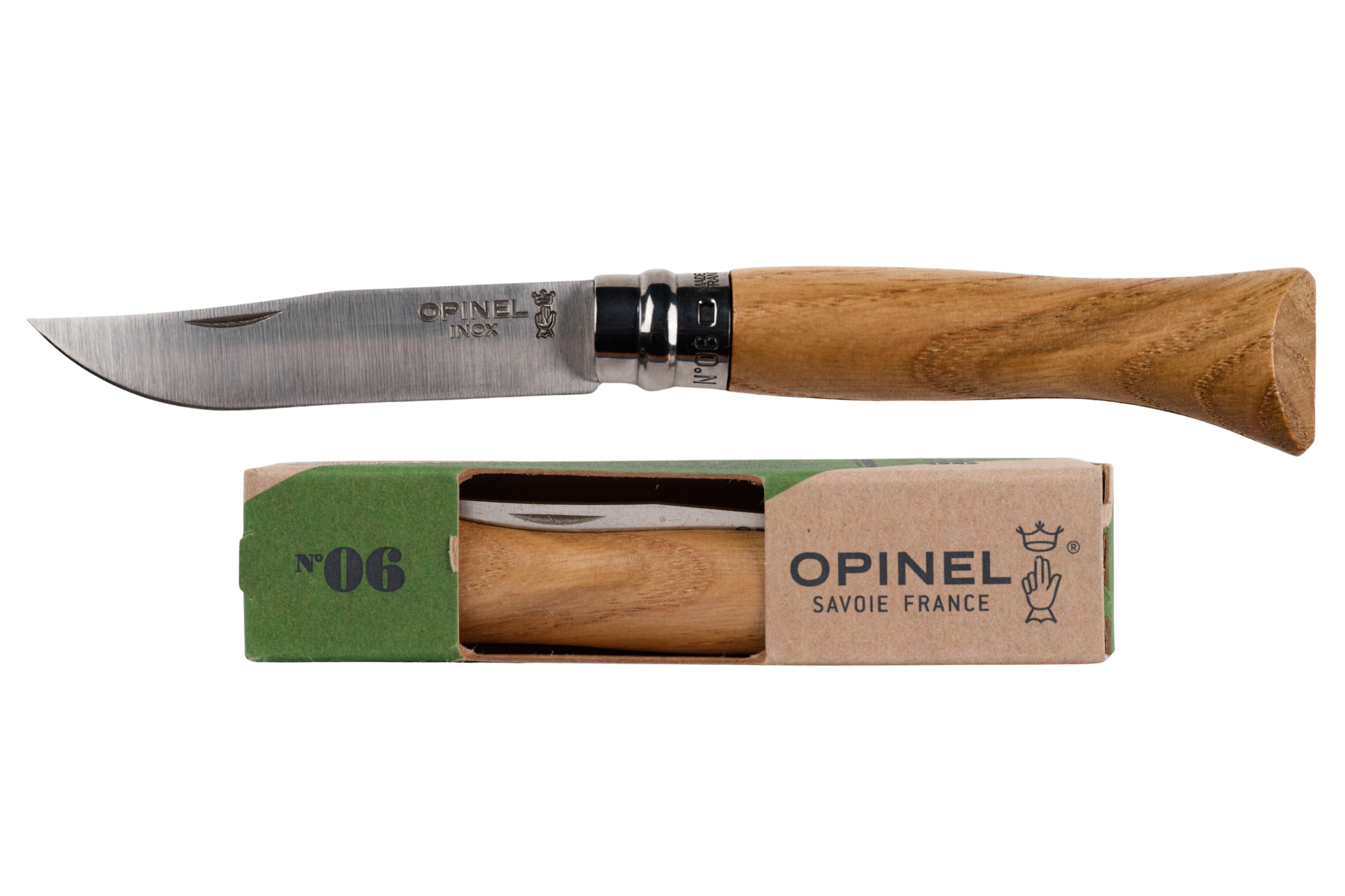 Opinel No. 06 Stainless Folding Knife, Oak