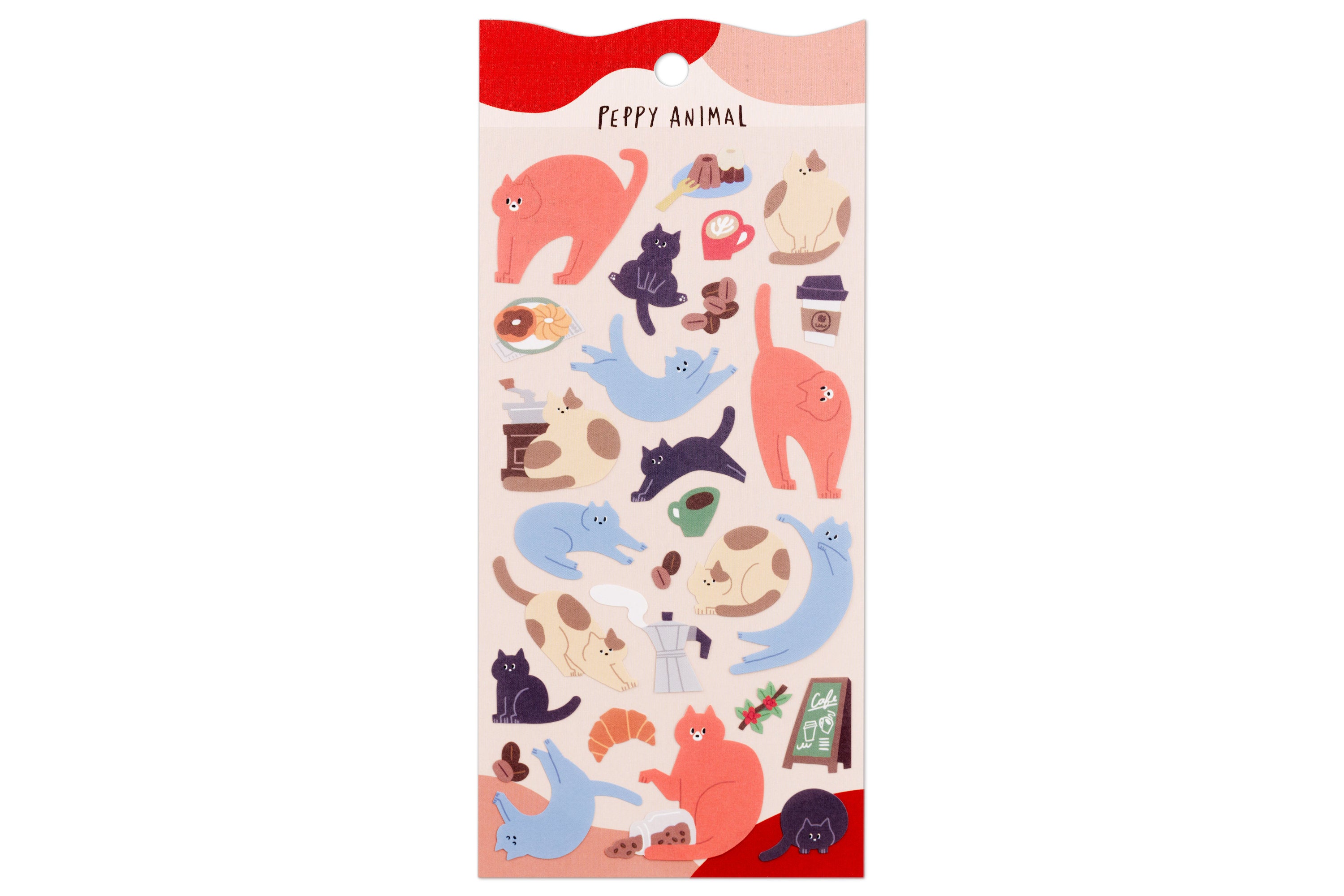 Peppy Animals Sticker Sheet — Cafe Cats