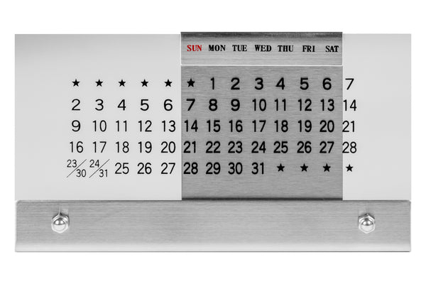 韓国スタバ★winter desk perpetual calendar Perpetual Desk Calendar, Stainless/Acrylic – St. Louis Art Supply