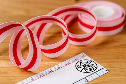Striped Grosgrain Ribbon, Pink/Red