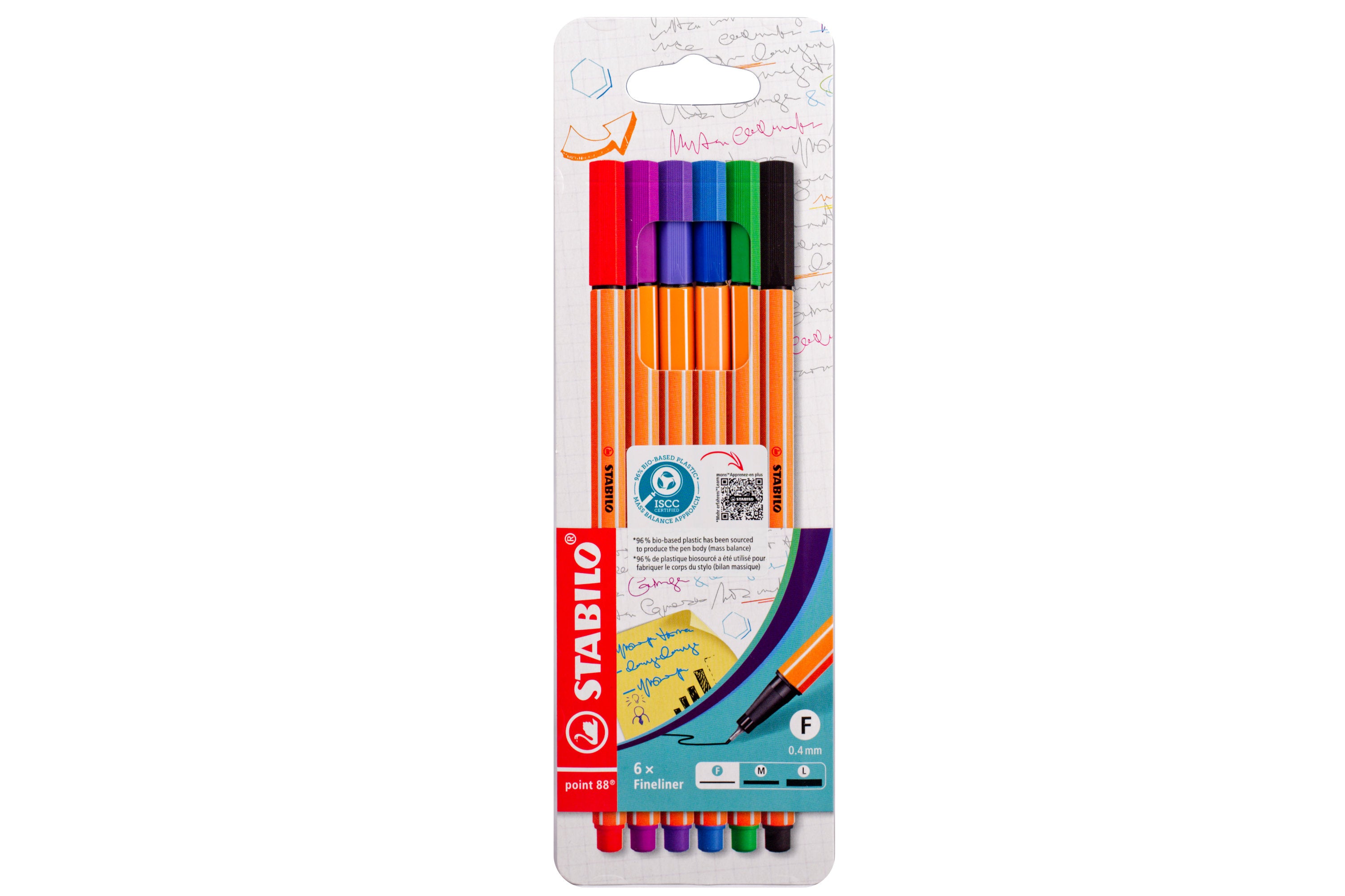 Point 88 Fineliner Pens, Classic Set of 6