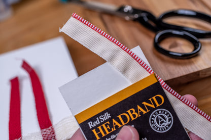 Red Silk Book Headband, 6"