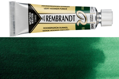 Rembrandt Watercolor, 10 mL, #645 Hooker Green Deep