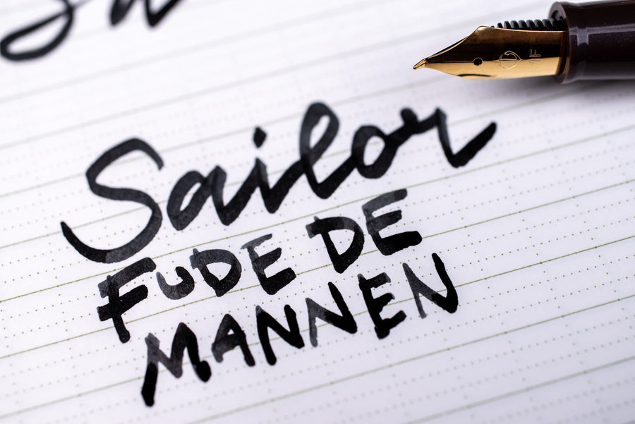 Sailor Fude De Mannen Fountain Pen, 40° (Pearl White)