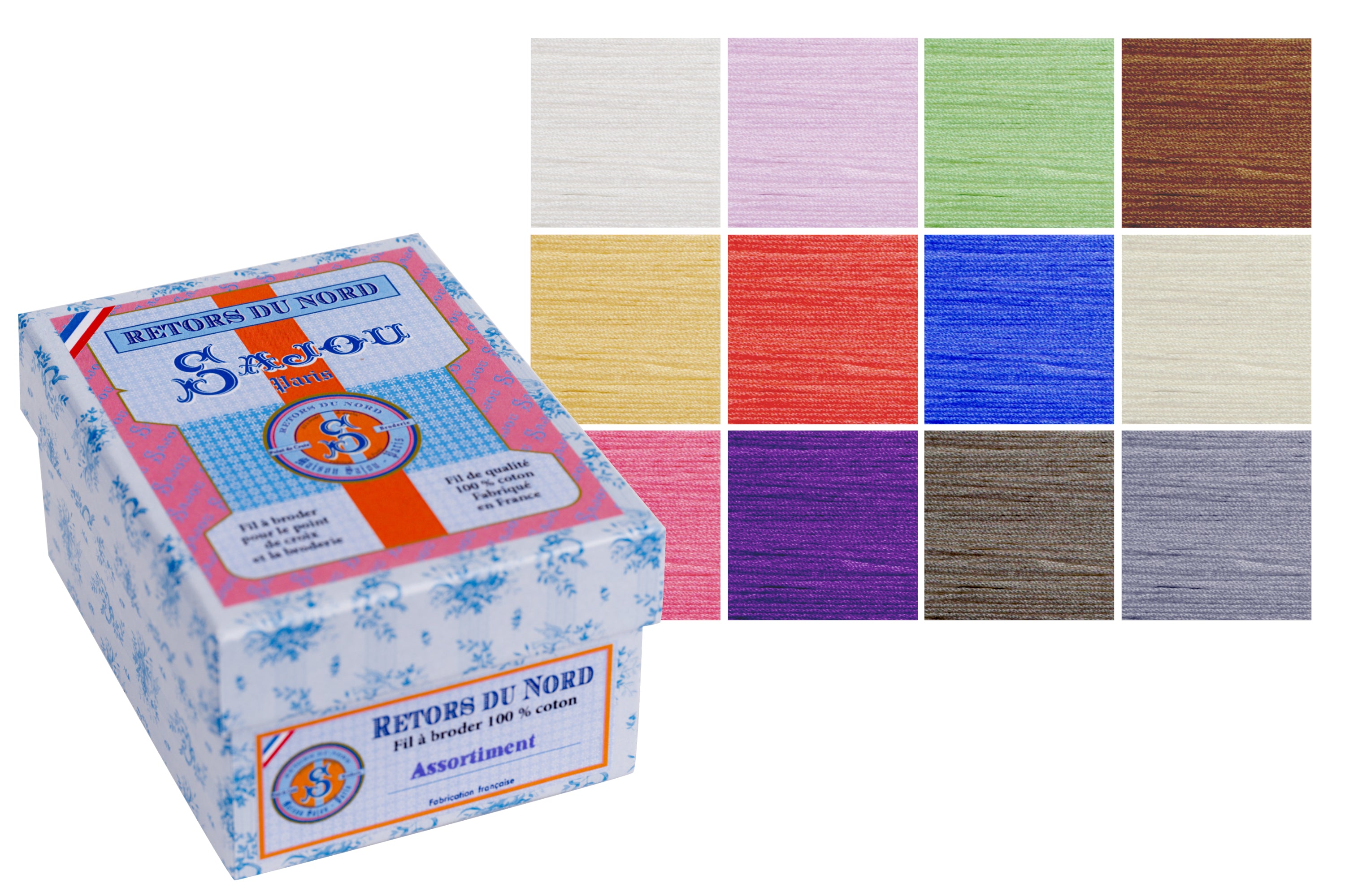 Retors du Nord Embroidery Floss, 12 Vintage Colors
