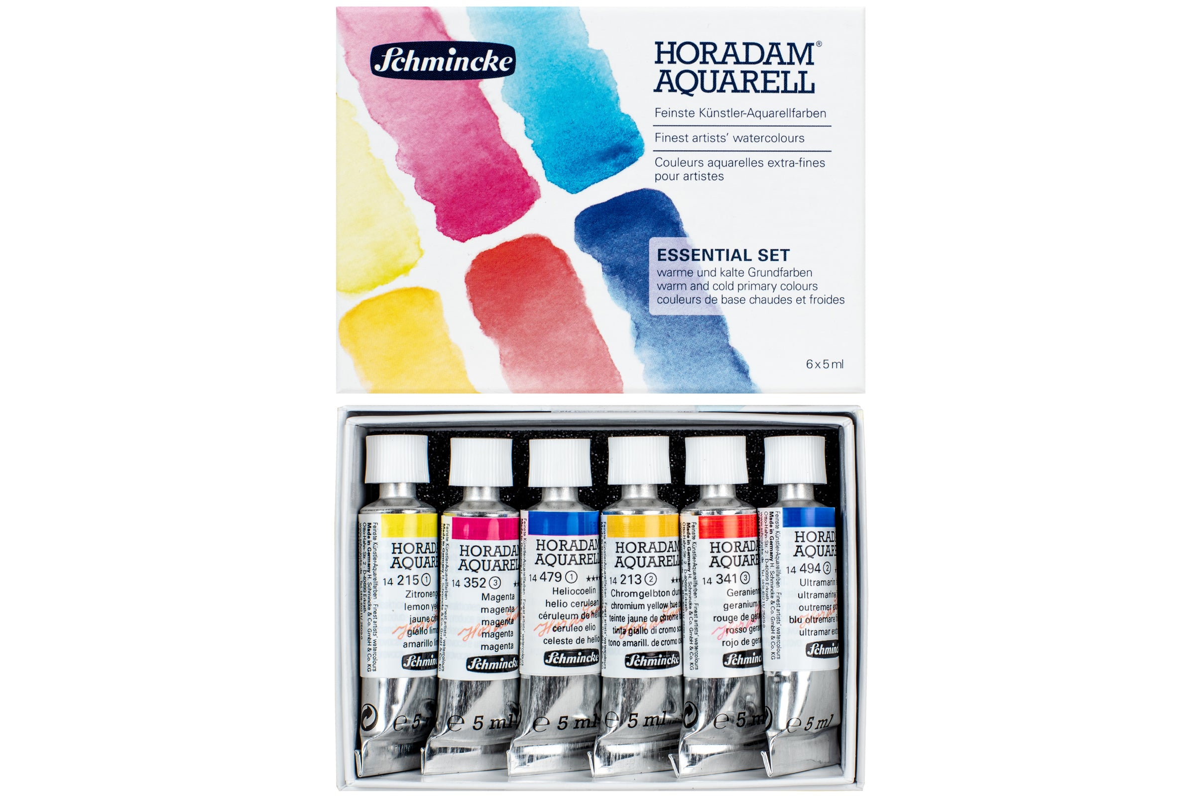  Schmincke - HORADAM® AQUARELL Premium color box with 47 colors,  ONetz and porcelain palette, 74548097, wooden box, painting set, finest  watercolors, 47 x 1/2 pans