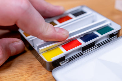 Empty Watercolor Half Pans, Set of 6