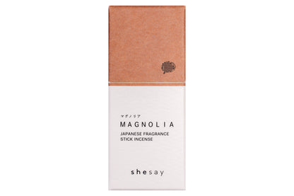 Half-Size Japanese Incense with Brass Base, Magnolia