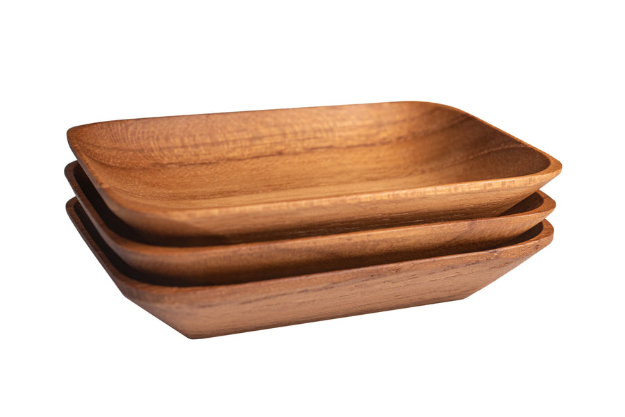 Tiny Teak Trays, Set of 3