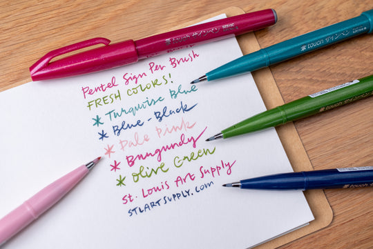 Sign Pen Brush, Fresh Colors Set of 6