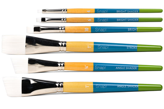 Princeton SNAP! Series 9850 White Soft Synthetic Brushes and Set