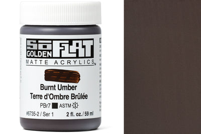 Golden SoFlat Matte Acrylics, Burnt Umber