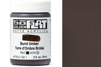 Golden SoFlat Matte Acrylics, Burnt Umber