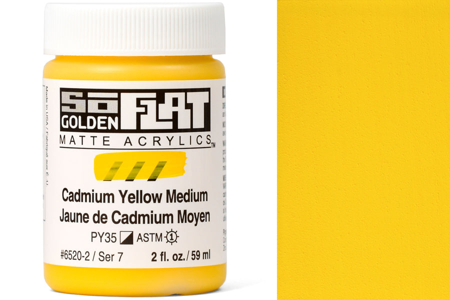 Golden SoFlat Matte Acrylics, Cadmium Yellow Medium