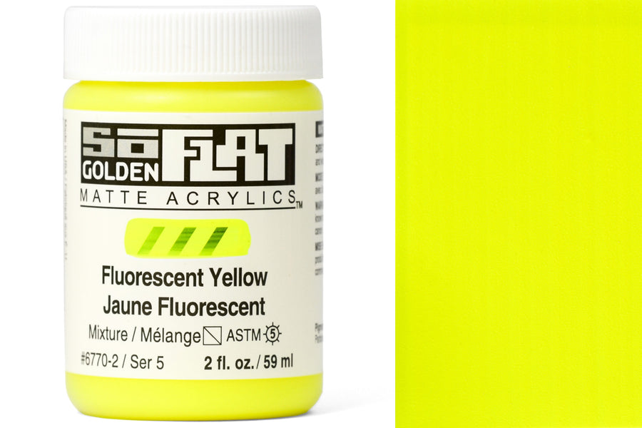 Golden SoFlat Matte Acrylics, Fluorescent Yellow