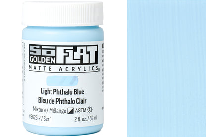 Golden SoFlat Matte Acrylics, Light Phthalo Blue