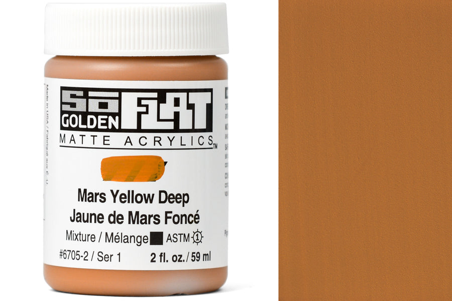 Golden SoFlat Matte Acrylics, Mars Yellow Deep