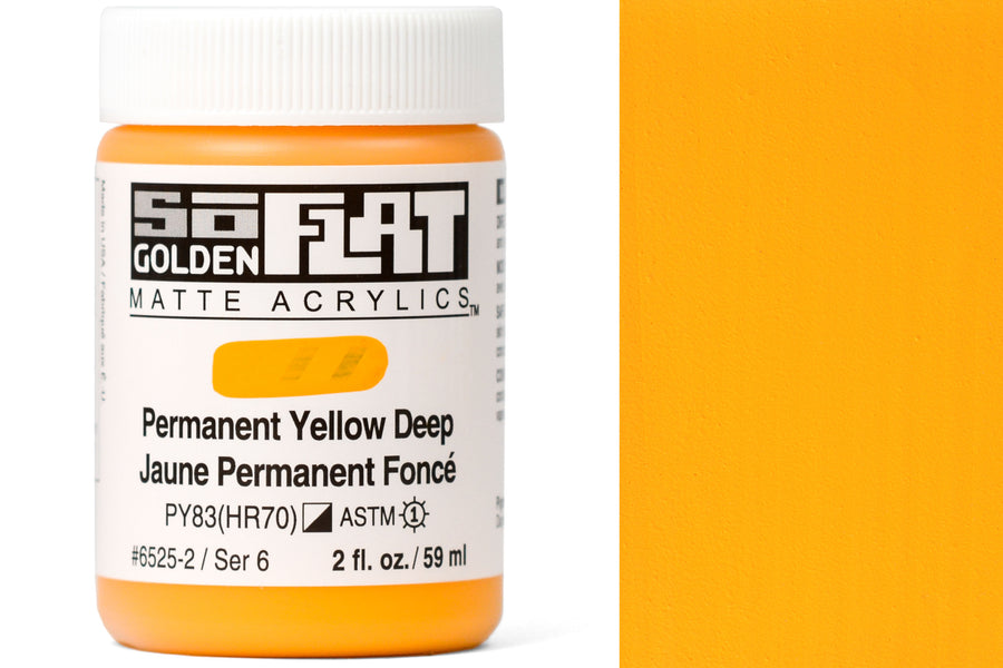 Golden SoFlat Matte Acrylics, Permanent Yellow Deep