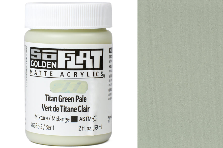 Golden SoFlat Matte Acrylic Paint - Titan Green Pale, 59 ml, Jar