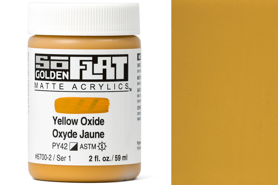 Golden SoFlat Matte Acrylic Paint - Permanent Yellow Deep 4 oz Jar