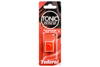 Tonic Watercolor Half Pans, #025 Pyrrole Orange