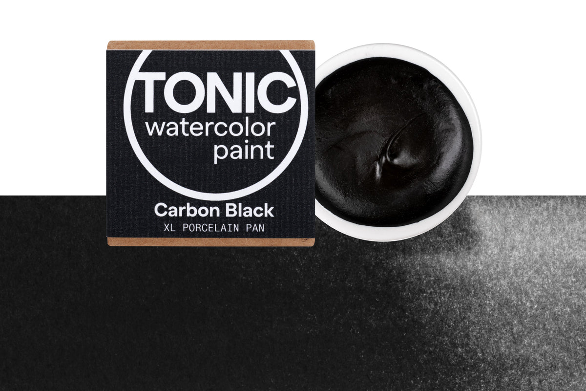 Tonic Watercolor, Porcelain Pan, #000 Carbon Black