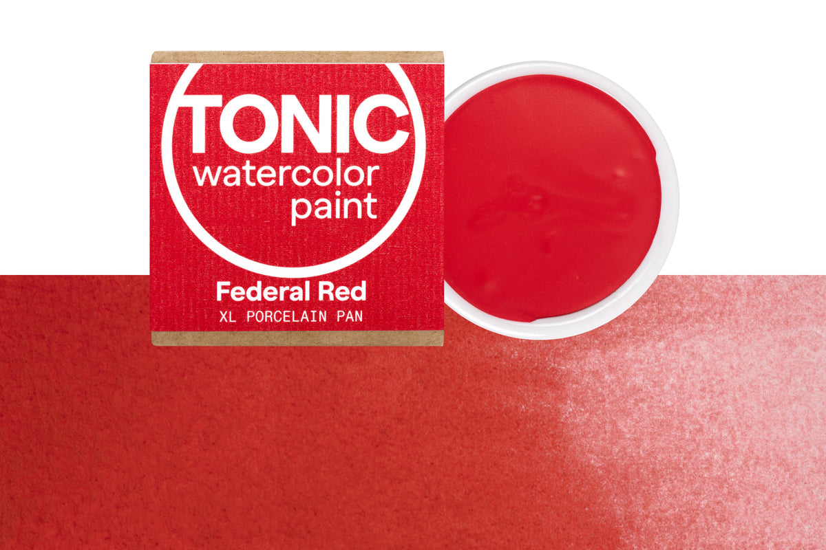 Tonic Watercolor, Porcelain Pan, #002 Federal Red