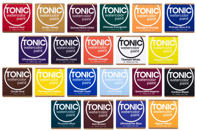 Tonic Watercolor, Porcelain Pans, Complete Set of 21