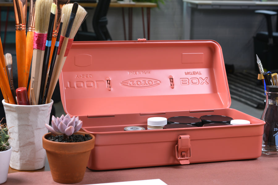 TOYO Y-350 Camber-Top Toolbox, Live Coral – St. Louis Art Supply
