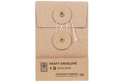 Button-and-String Envelopes, Mini, Brown Kraft
